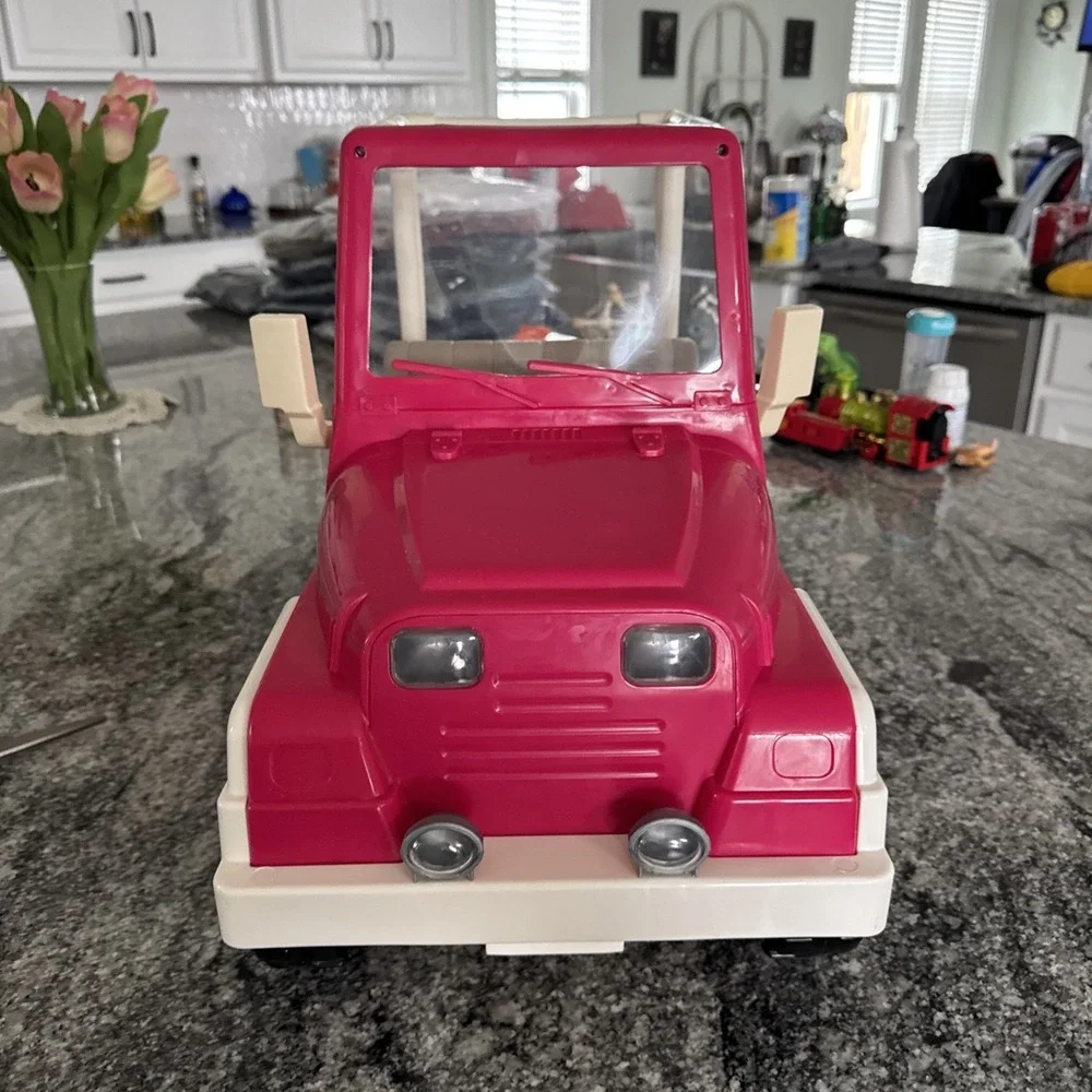 Our Generation OG Pink And White Jeep 4X4 Vehicle Fits American Girl 18